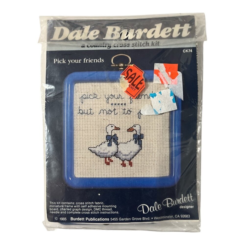 Vintage Dale Burdett Country Cross Stitch Kit Pick Your Friends Geese 1985